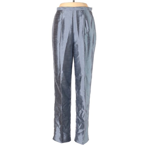 Satin Grey Blue Trousers - Picture 1 of 5